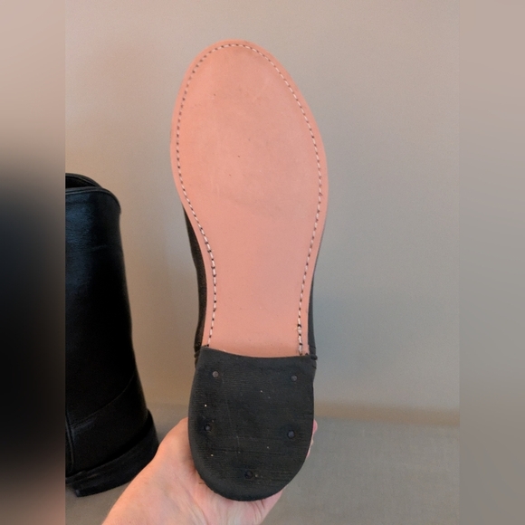 Old West Black Leather Boots 10 Mens - Picture 7 of 8